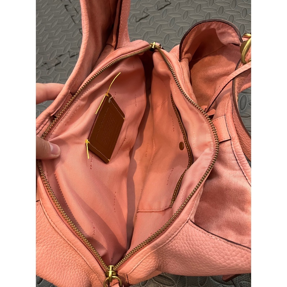Coach Lori Shoulder Bag Womens Candy Pink Pebbled Leather Gold C Purse C4824 - Picture 6 of 14
